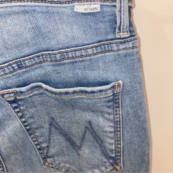 Mother Stunner Zip Ankle Step Fray in Light Kitty Racer Blue Denim Jeans size 25 - Picture 5 of 12
